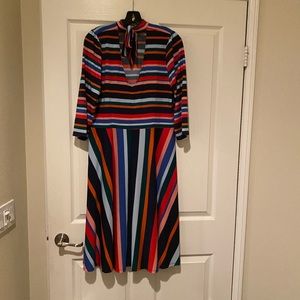 Vibrant striped dress.